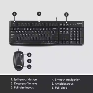 Juego de teclado y ratón USB con cable <span class=keywords><strong>Logitech</strong></span> MK120 Original, ordenador de oficina en casa, portátil, juego de ratón y teclado Universal - Product Image 6