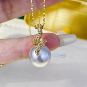 31421DIY Accessories S925 Silver Pendant Empty Holder 12-13mm Three-dimensional Necklace with <b>Loose</b> <b>Pearls</b> - Product Image 1