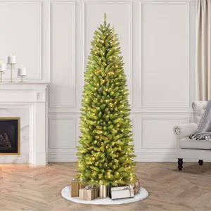 Arbre <span class=keywords><strong>de</strong></span> Noël artificiel en PVC pré-éclairé <span class=keywords><strong>de</strong></span> haute qualité (1,2 m à 3 m) avec lumières LED, base autoportante réutilisable, personnalisable – Vente en gros - Product Image 4