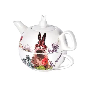 Théière en porcelaine, ensemble de 2 pièces, théière, tasse, soucoupe, théière en céramique, prix d'usine, vente en gros