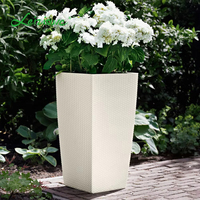 Pot Bunga & Planter Plastik Nordik Silinder Tinggi Ukuran Besar untuk Ruang Tamu Dalam Ruangan Modern, Wadah Pot Tanaman Grosir