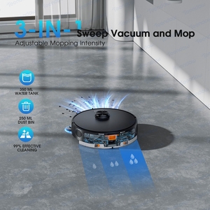 Aspirateur robot intelligent TEENDOW D60S, 6000 Pa, auto-chargeant, pour le nettoyage quotidien de la maison, fonction aspirateur et serpillière. - Product Image 2