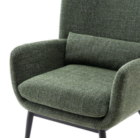 Fauteuil moderne en tissu vert pin français Chaise de loisirs convertible durable Pieds en métal pour le salon
