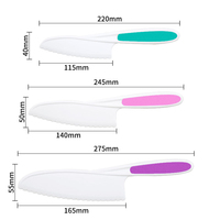 AMZ Offre Spéciale 3 Styles Cute Safety Kids Knife Enfants Cooking Pain Laitue Gâteau Couteau de chef en plastique pour enfants