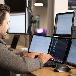 Ba di động màn hình attachable 14 "FHD IPS có thể gập lại chủ kép ba mở rộng màn hình USB Màn hình hiển thị cho máy tính xách tay - Product Image 2