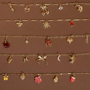 YML& <span class=keywords><strong>Ciondolo</strong></span> Accessorio Elegante e Semplice Fai-da-Te in Acciaio Inossidabile con Piccolo Charm a Forma di <span class=keywords><strong>Coccinella</strong></span>, Sole e Fulmine, Placcato Oro 18K - Product Image 3