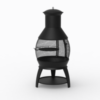 Cheminée en acier noir de haute qualité, résistante à la chaleur, pour charbon de bois, idéale pour l'extérieur