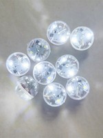 Lampe tactile LED blanche de 2,1 cm à clignotement lent et vibration, en forme de boule, 10 secondes