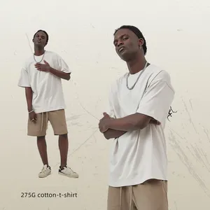 Wholesale 100 Cotton T Shirt 275g Heavyweight Tshirt High Quality Custom Oversized T Shirt