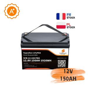 SUPCELION - Paquete de Baterías LiFePO4 Personalizables de 12 V, 12,8 V, 24 V, 48 V, 100 Ah-400 Ah, 150 Ah con BMS para <span class=keywords><strong>Autocaravanas</strong></span>, Yates, UPS, Camping - Product Image 1