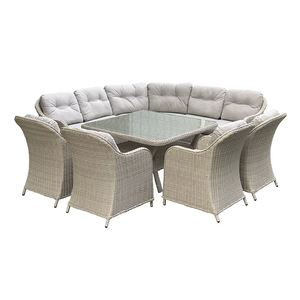 Juego de sofá de jardín de mimbre muebles de patio de lujo modernos juego de comedor al aire libre - Product Image 3