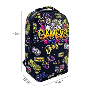 Sacs à dos de sublimation pour ordinateur portable, cartable d'école, sac à dos étudiant amusant, motif graffiti, en tissu Oxford, avec fermeture éclair, écologique, grande capacité - Product Image 2