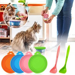 Penjualan Terbaik tutup kaleng silikon untuk makanan kucing dan anjing tutup silikon tiga-dalam-satu ramah lingkungan bebas BPA peralatan dapur mangkuk hewan peliharaan - Product Image 5