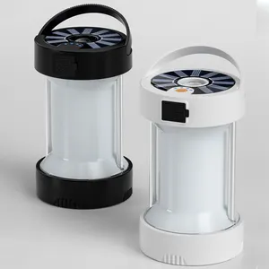 Portable Outdoor USB Rechargeable Camping Lantern Flashlight Hanging Magnet Red Warning Lamp LED Solar Camping Lights