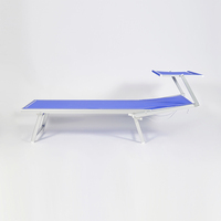 Chaise longue de plage portable de haute qualité pour l'extérieur avec pare-soleil en Teslin, lit de camping pliable réglable, chaise longue de camping