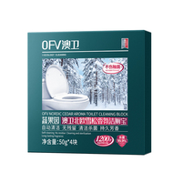 Bloc nettoyant WC parfum cèdre nordique OFV 50g*4 pièces - Pastilles nettoyantes automatiques pour toilettes, efficacité 30 jours