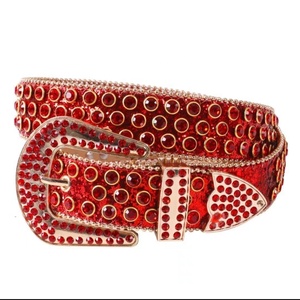 Fabricants de ceintures de luxe personnalisées de créateur en diamant Sib <span class=keywords><strong>Simon</strong></span> ceintures occidentales pour hommes et femmes ceintures en cristal cloutées en cuir et strass - Product Image 3