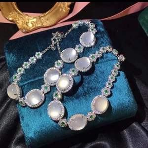 <strong>Silver</strong>-plated <strong>Tibetan</strong> <strong>Silver</strong> Inlaid High-grade Icy Green Chalcedony pink Agate Jade Women's Bracelet Gift <strong>Jewelry</strong> - Product Image 3