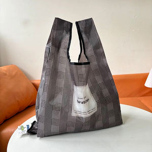 Léger Simple Sac Tissé Écologique Pratique Pliable Étanche Réutilisable Fourre-Tout pour Shopping Polyester Tissu Durable - Product Image 4