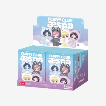 2026 New Authentic POP MARTT Aespa Fluffy Club Series Full Set Box 4 Non-repeating Styles Wholesale Plush Keychain Stuffed Toy