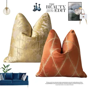 Funda de almohada de satén texturizado para sofá, cubierta de cojín a rayas de 18x18 pulgadas, moderna y de lujo, con ondas decorativas