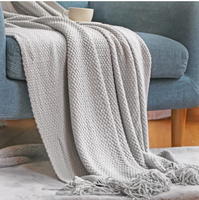 Modèle personnalisé de luxe doux flanelle polaire pelucheux polyester gaufré jeter sur couverture pour canapé canapé