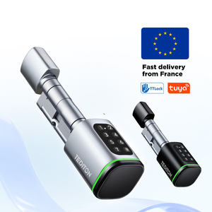 Cylindre de serrure intelligent à mot de passe Tediton, norme européenne, déverrouillage par application, serrure numérique, sécurité domestique, poignée de serrure tubulaire - Product Image 1