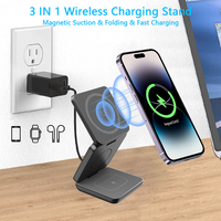Dropshipping Products 2025 Smart Wireless Charger Stand Magnetic Foldable Wireless Fast Charging Station