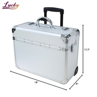 Valise professionnelle rigide en aluminium avec roulettes universelles, étanche et antichoc, personnalisable OEM/ODM, pour le transport et le rangement professionnel