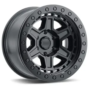 Roda cekung B003, roda paduan 17x9 roda mobil Amerika truk roda 6x139.7 hitam matte