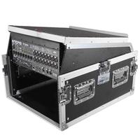 Flight case en aluminium 6U Race Parts T-6MR vertical 10U avec chargement par le haut incliné pour table de mixage DJ professionnelle, prêt pour le transport, pour usages spécifiques
