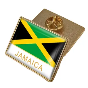 Jamaica Flag Crystal Epoxy Badge Pin World Flag Pins