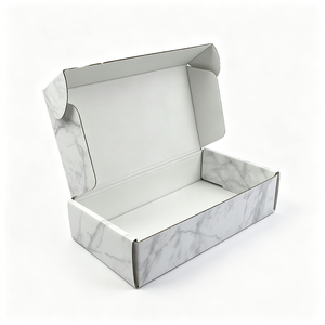 Boîte d'expédition en carton ondulé personnalisée en marbre pour lunettes, emballage pour lunettes optiques, lunettes de soleil, expédition e-commerce - Product Image 2