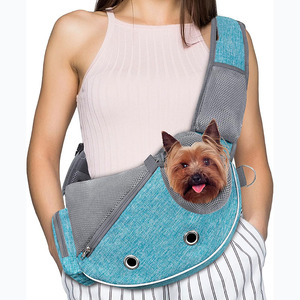 Free sample 2025 Hot Sell Small <b>Dog</b> Cat <b>Carry</b> Bag Hands Free Puppy <b>Dog</b> Sling Carrier With Storage Pocket - Product Image 1
