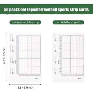 Fútbol Squares Board Pull Tabs <span class=keywords><strong>Entradas</strong></span> de juego Super Football Bowl Sports 25 Square Football Pool Cards para deportes de béisbol - Product Image 2