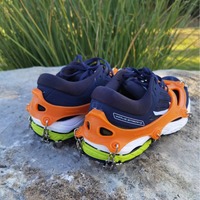 TPE New Ice Claw Couvre-chaussures d'escalade de montagne sans neige Crampon de glace à 19 dents 1mm d'épaisseur Utilisation anti-hiver