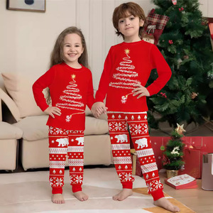 Pijamas Térmicos de Natal para Família, Manga Longa, Cintura Elástica, Conjuntos de Pijamas para Pais e Filhos, Atacado - Product Image 4