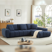 Ensemble de canapés inclinables en tissu velours côtelé, design nordique moderne et luxueux, en forme de L, pour salon, avec support pour les jambes, pour hôtels et maisons