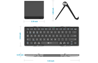 IClever BK03 Keyboard BT, Keyboard Nirkabel BT 5.1 Dapat Dilipat dengan Ukuran Saku Portabel