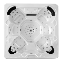 Bain à remous extérieur de luxe - Spa en acrylique pour 7 personnes avec jets de massage corporel complet, éclairage d'ambiance LED et certification CE/ETL.