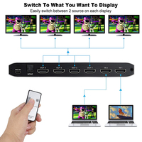 Commutateur HDMI 2.0 4K 60Hz avec extracteur audio 3,5 mm, 4 entrées 2 sorties, séparateur de commutateur HDMI 2x4, optique Toslink SPDIF, scaler HDCP 2.2 pour PS