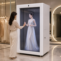 Pantalla de Animación Holográfica 3D de 86 Pulgadas, Vitrina LCD Transparente con Cámara 4K y Micrófono para Uso en Museos, Tiendas y Educación
