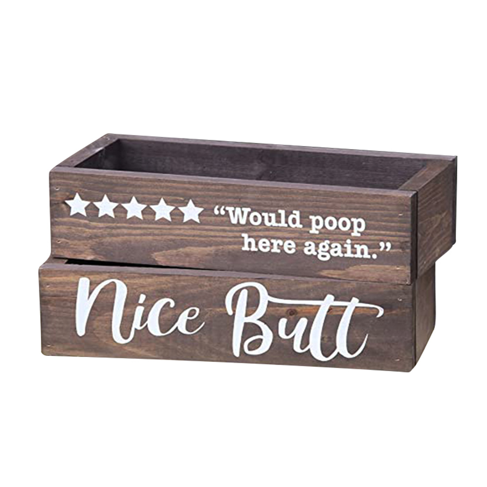 Деревянная красивая коробка для хранения туалетной бумаги-забавная коробка для декора в деревенском стиле для ванной комнаты