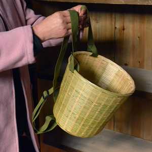 Handmade Woven Bamboo Basket <b>Backpack</b> Eco Friendly Harvest Carrier Natural Rattan Storage <b>Backpack</b> Supplier - Product Image 2