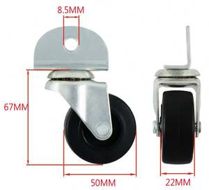 Rueda giratoria Plana de Montaje lateral libre de acero y material de polipropileno - Product Image 6