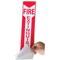Autocollant d'étiquette d'extincteur de sécurité incendie en vinyle avec motif flèche, en PVC, 4x18 pouces, étanche, pour centres commerciaux