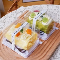 Vente en gros Boîte d'emballage pour gâteau au fromage Mousse à couche moulue Mini pâtisserie Swiss Roll Clear Blister Container Dessert Stockage des aliments