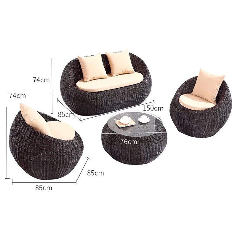 rattan woven waterproof outdoor set