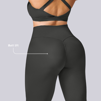 Ensemble de vêtements de sport pour femme grande taille, séchage rapide, coupe en V, en soie glacée, sans couture, taille haute, pour fitness et entraînement