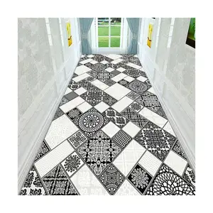 Custom Made Long Hallway Carpets European Stair Corridor Carpet Wedding Hotel Carpet Area Runner Rugs Flower Non-slip Floor Mats